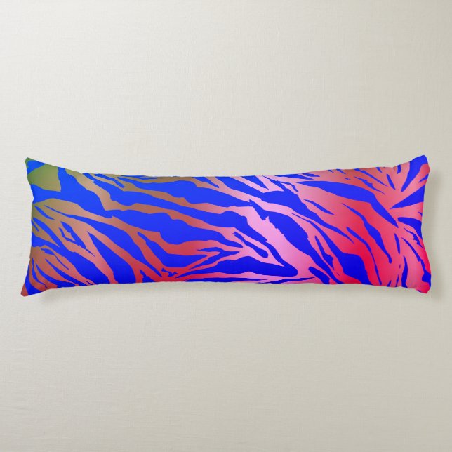 Coussins Longs Oreiller pour corps d'impression bleu et rose exot (Devant)