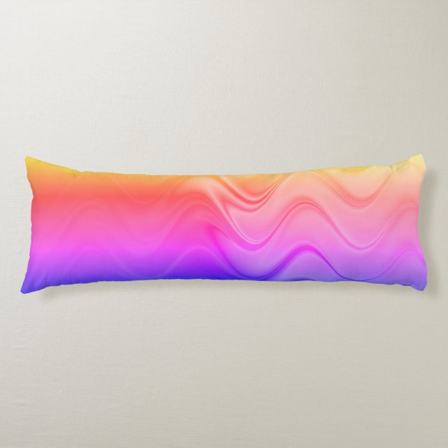 Coussins Longs Oreiller pour corps d'impression rose et jaune (Devant)