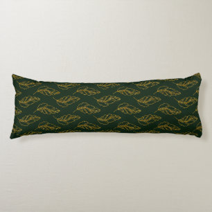 Coussins Longs Oreiller pour corps Emerald Green et Gold Leaf