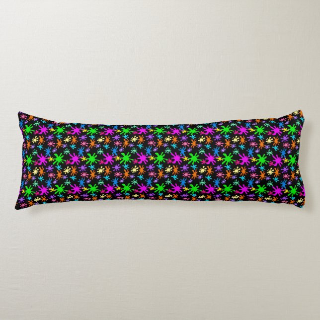 Coussins Longs Oreiller pour enfants corps noir éclaboussé de pei (Devant)