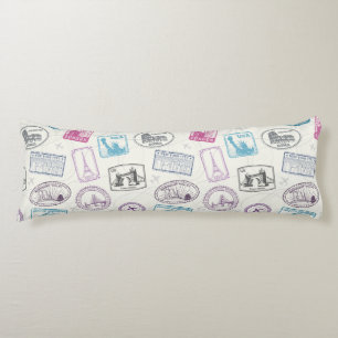 Coussins Longs Oreiller pour Motif de timbre de voyage