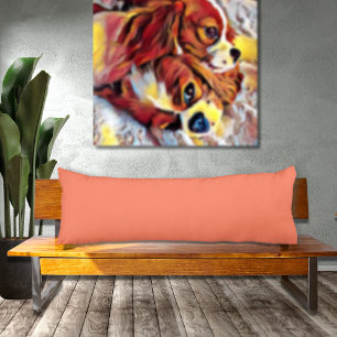 Coussins Longs Oreiller uni couleur corail de base