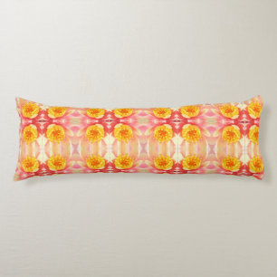 Coussins Longs Oreillers à corps Lily d'eau rose et jaune