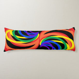 Coussins Longs Oreillers corps Crescents Arc-en-ciel coloré gras