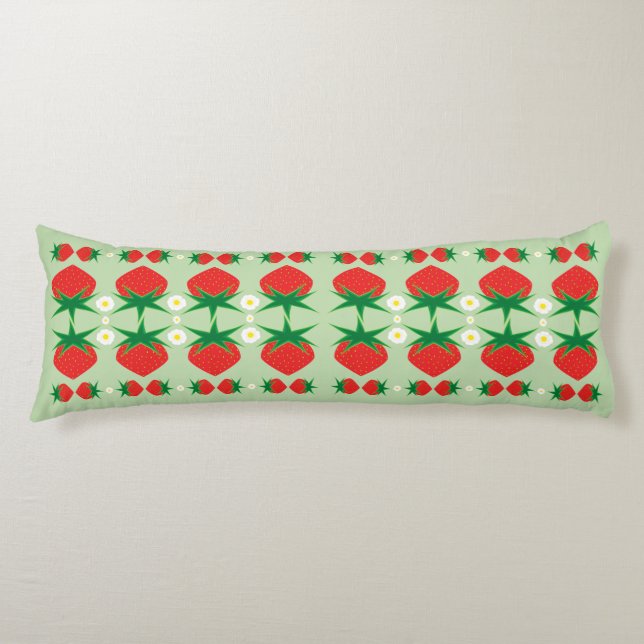 Coussins Longs Oreillers de carrosserie de fraises (Devant)