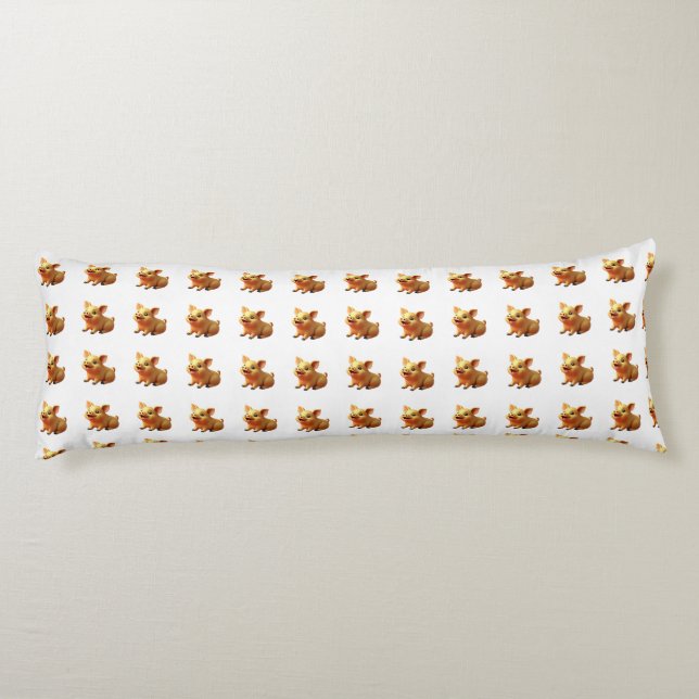 Coussins Longs oreillers de corps de cochon doré (Dos)