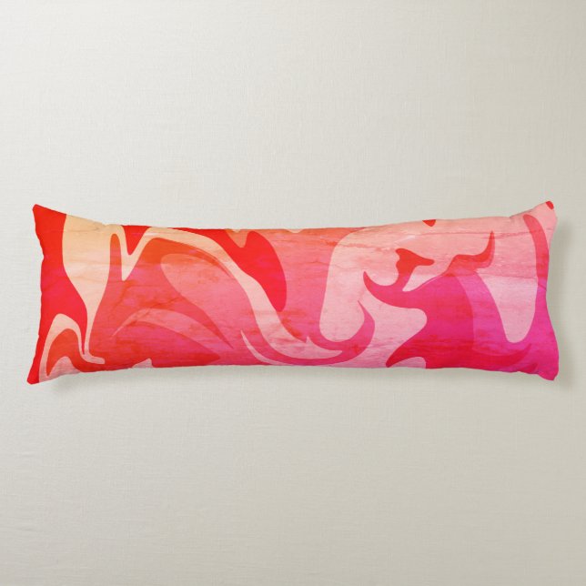 Coussins Longs Oreillers pour corps d'impression en marbre orange (Devant)