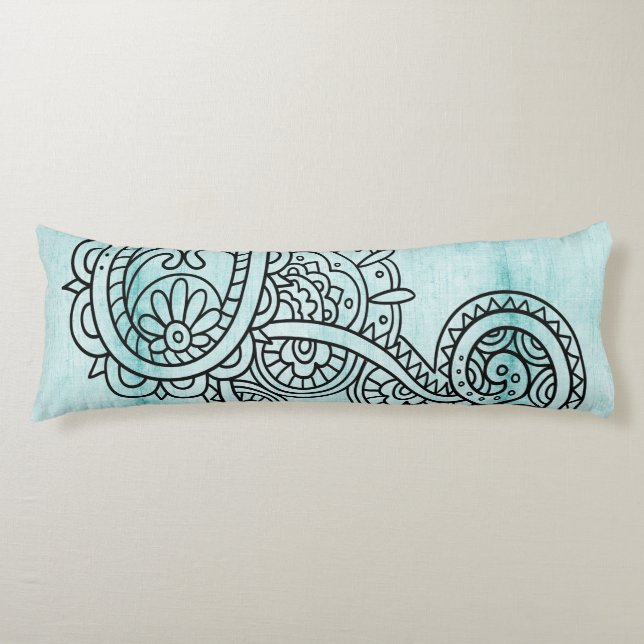 Coussins Longs Oreillers pour corps Motif Turquoise (Devant)