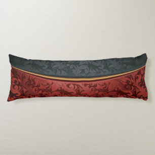 Coussins Longs Ornement vintage rouge et noir