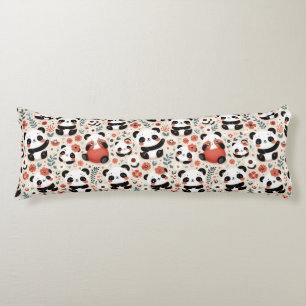 Coussins Longs Ours et fleurs de panda mignons