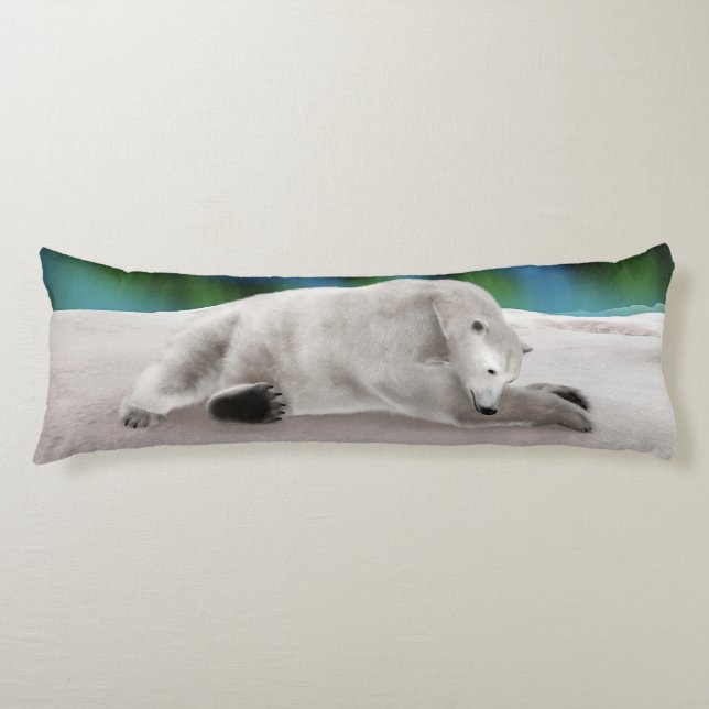 Coussins Longs Ours Polaire au Repos (Devant)