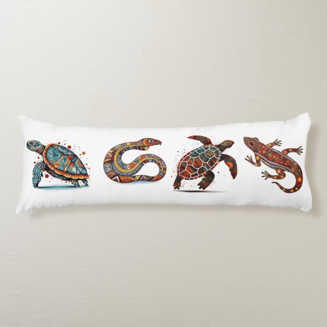 Coussins Longs Outback Earth Spirits, art autochtone (Devant)