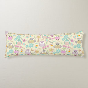 Coussins Longs Owl Pastel Jaune