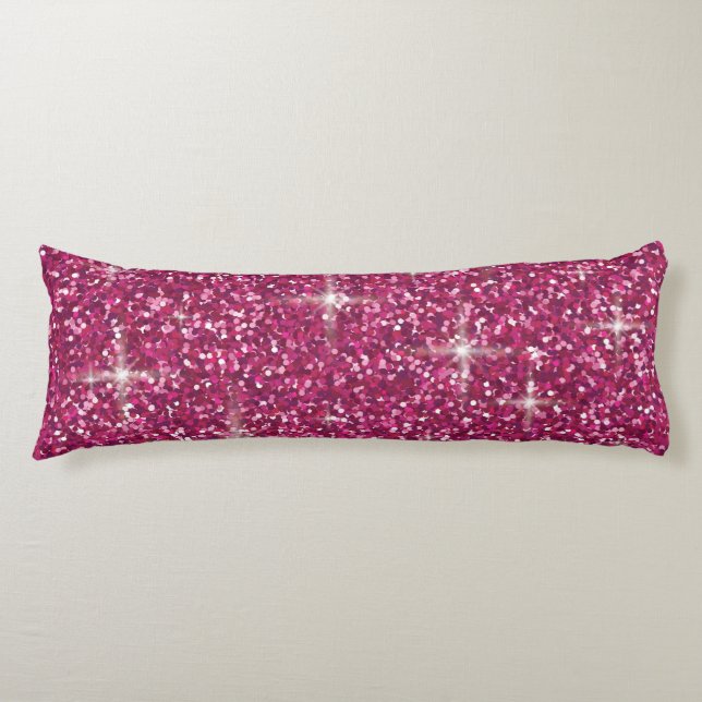 Coussins Longs Paillettes iridescentes roses (Devant)