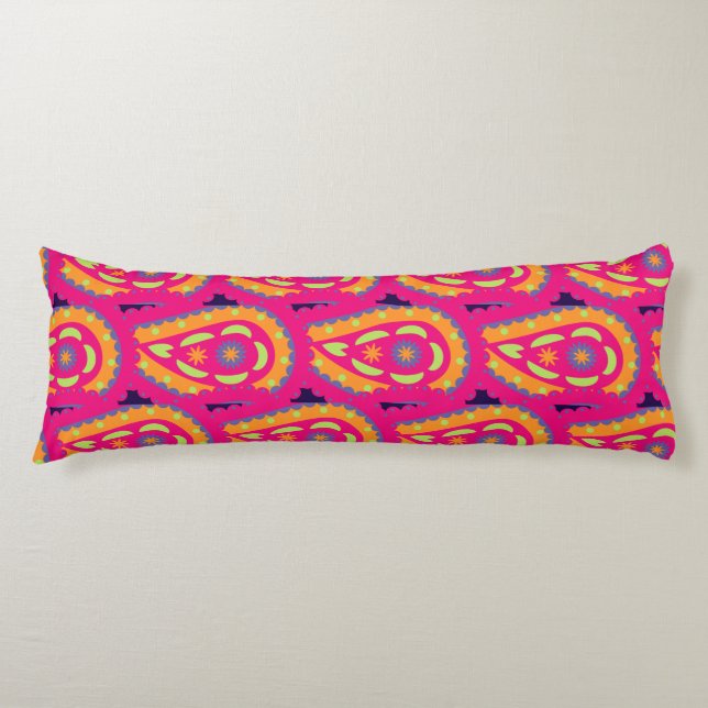 Coussins Longs Paisley coloré (Devant)