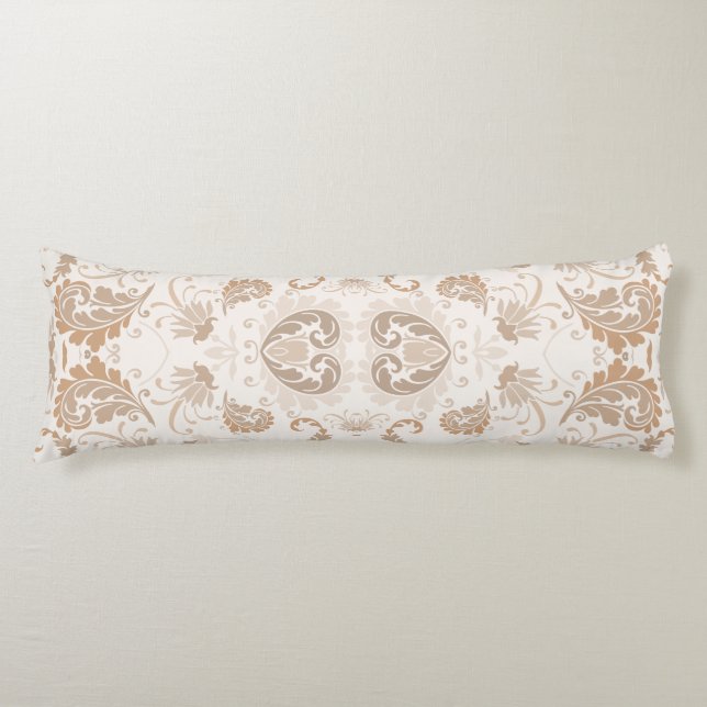 Coussins Longs Paisley en beige esthétique moderne Tan Brown (Devant)