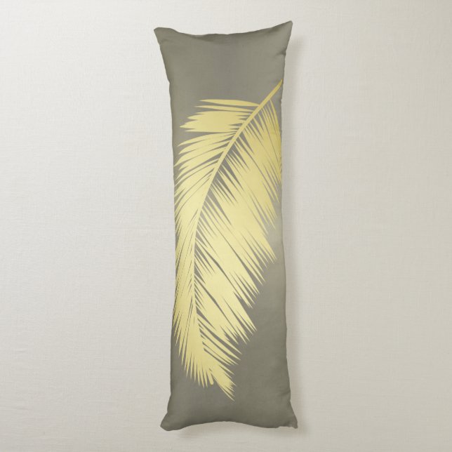 Coussins Longs Palm Tropical d'or feuille (Dos (Vertical))