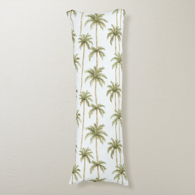 Coussins Longs Palmiers blancs verts tropicaux (Devant (Vertical))