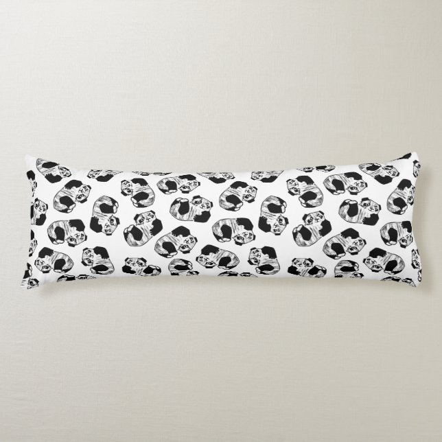 Coussins Longs Panda Play Motif Cotton Body Pilote (Devant)