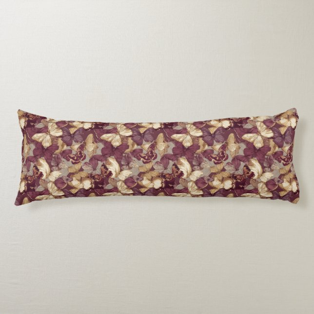 Coussins Longs Papier Camouflage Papillon Décoration de chambre à (Devant)