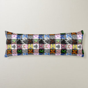 Coussins Longs Papier peint à carreaux tartan à motif papillon co