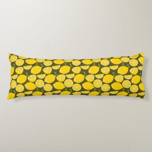 Coussins Longs Papier peint citron jaune Motif été
