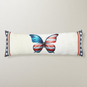 Coussins Longs papillon 4 juillet patriotique américain