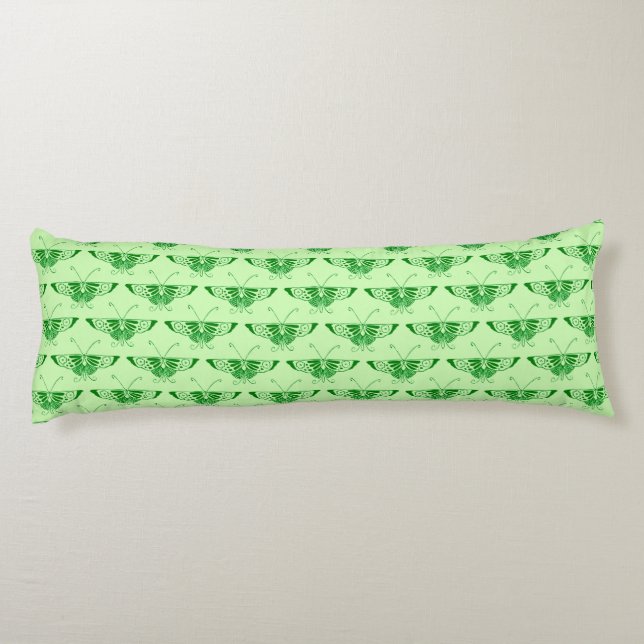 Coussins Longs Papillon Art déco stylisé - vert émeraude (Dos)