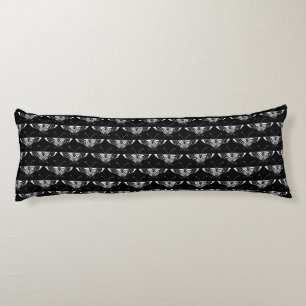 Coussins Longs Papillon déco stylisé - blanc et noir