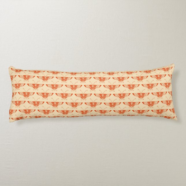 Coussins Longs Papillon déco stylisé - mandarin orange (Dos)