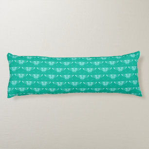 Coussins Longs Papillon déco stylisé - turquoise et aqua