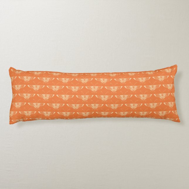 Coussins Longs Papillon stylisé Deco - orange corail (Dos)