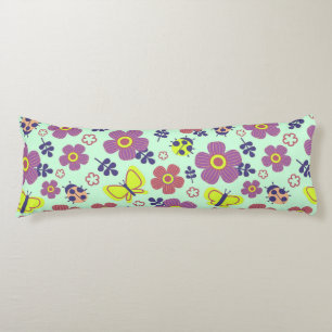 Coussins Longs Papillons de jardin coccinelles décor floral natur