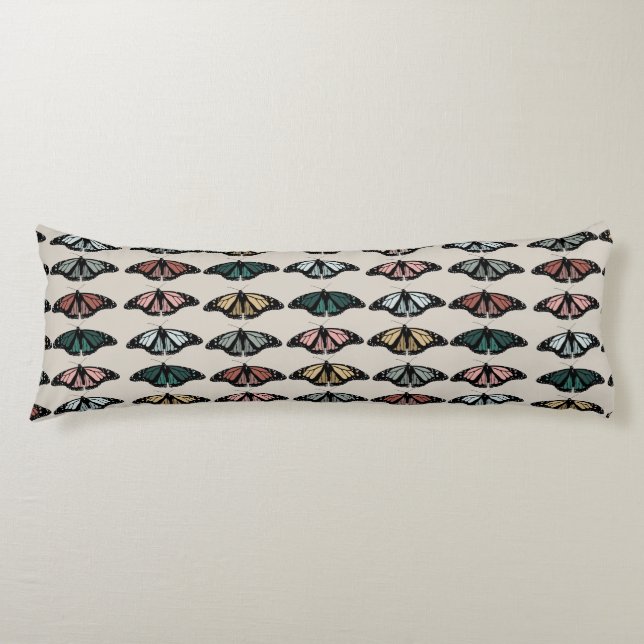 Coussins Longs Papillons neutres modernes Motif de jardin (Devant)