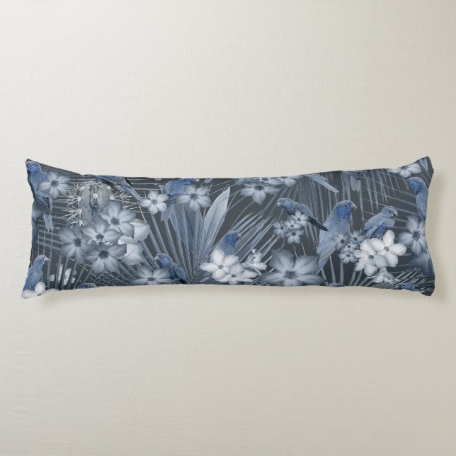Coussins Longs Paradis des oiseaux exotiques 3 #art #tropical (Devant)