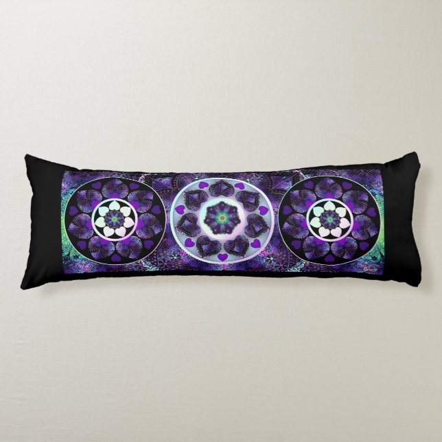 Coussins Longs Parapluie violet & coeurs .7 (Devant)