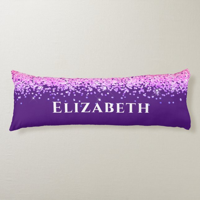 Coussins Longs Parties scintillant Faux Violet Et Rose Aesthétiqu (Devant)