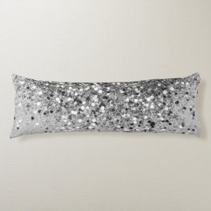 Coussins Longs Parties scintillant gris argenté no 1