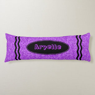 Coussins Longs Parties scintillant pourpre Crayon Nom personnalis