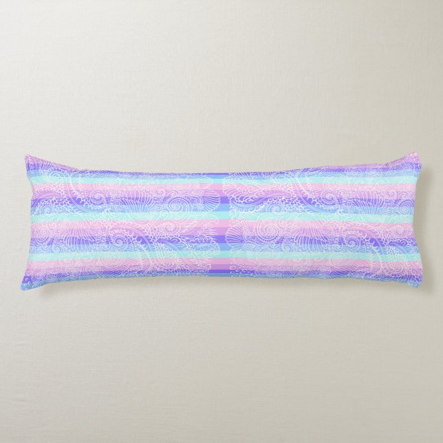 Coussins Longs Pastel Candy | Motif d'Imaginaire doux rayé (Devant)