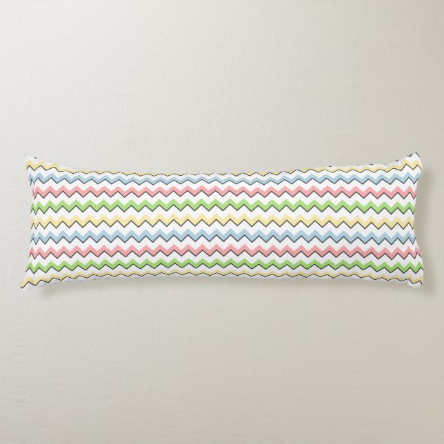 Coussins Longs Pastel Chevron-Drop Shadow par Shirley Taylor (Devant)