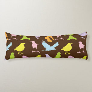Coussins Longs Pastel Coloured Variété d'oiseaux Motif