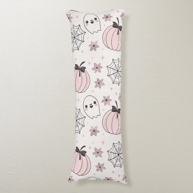 Coussins Longs Pastel Pink Halloween Motif sans couture (Devant (Vertical))