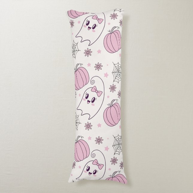 Coussins Longs Pastel Pink Halloween Motif sans couture (4) (Devant (Vertical))