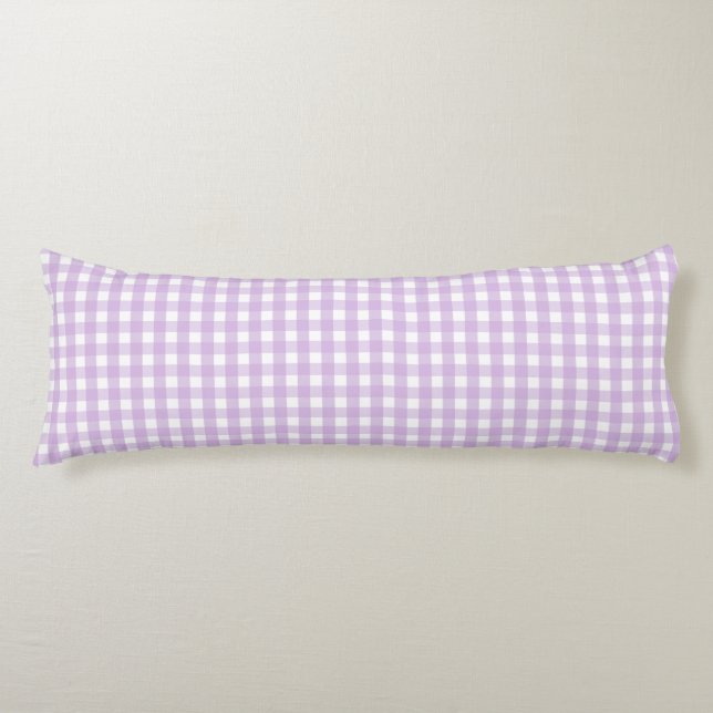 Coussins Longs Pastel Purple En vichy Motif (Devant)