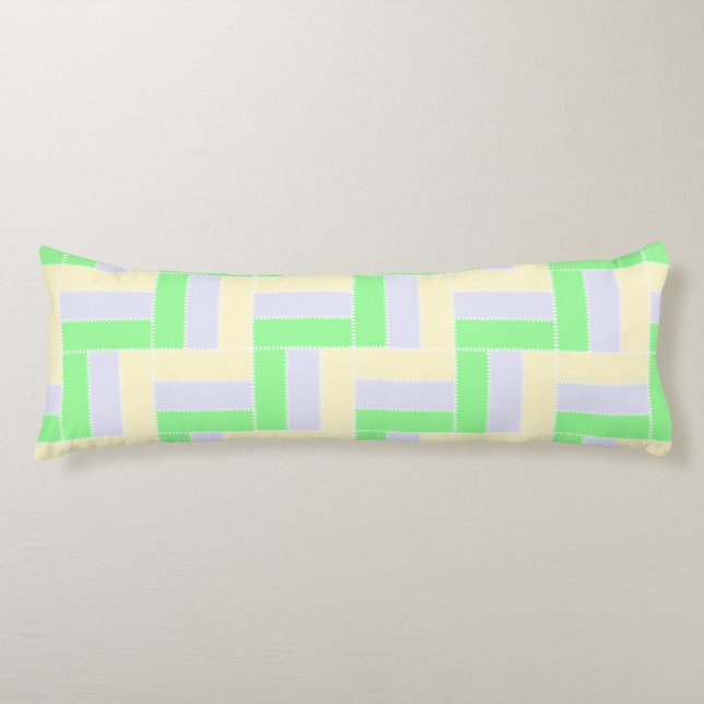 Coussins Longs Pastel Rectangles Lignes en pointillé blanc Motif (Devant)