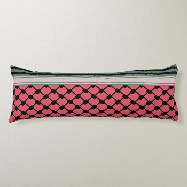 Coussins Longs Pastèque palestinienne Hatta Keffiyeh Kufiya Folk (Devant)