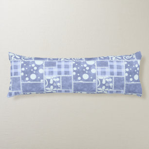 Coussins Longs Patchwork fou bleu à carreaux floral personnalisé 