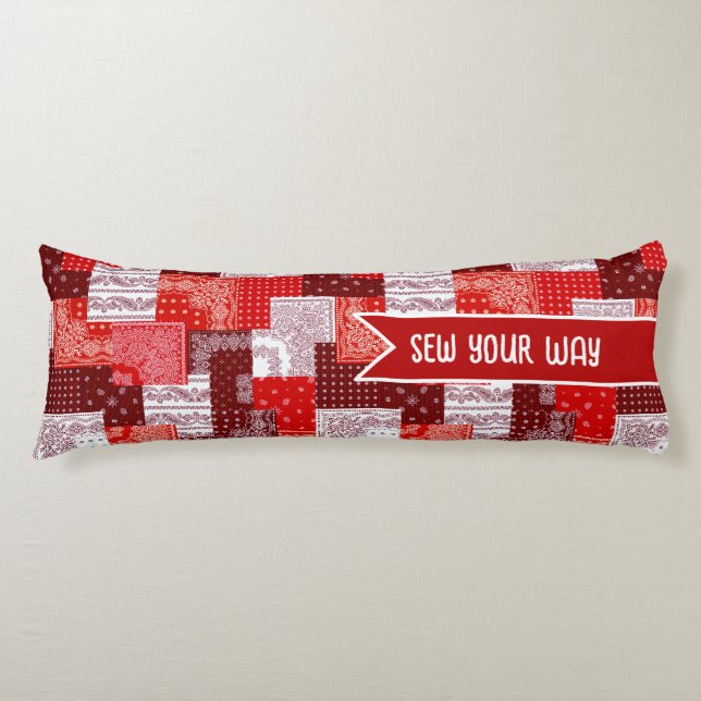 Coussins Longs Patchwork personnalisé de bandana en couture sur m (Devant)