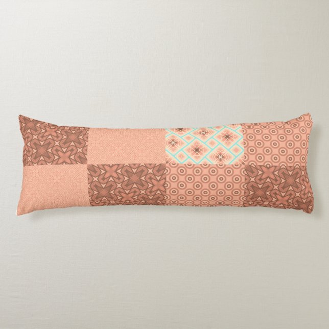 Coussins Longs Patchwork Rose Rétro (Devant)